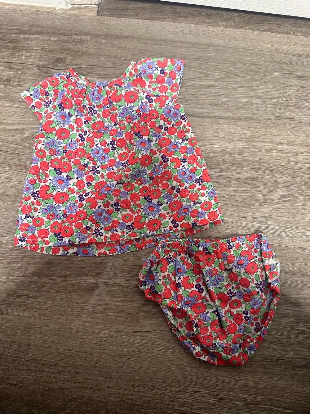 Carter's Red Floral Top with Matching Bloomers